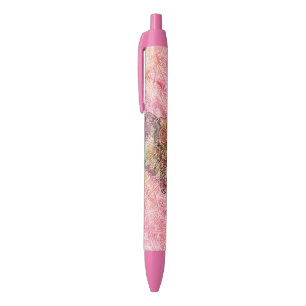 Stylo Noir Cute Elephant Aquarelle main dessinée Fleur de hen