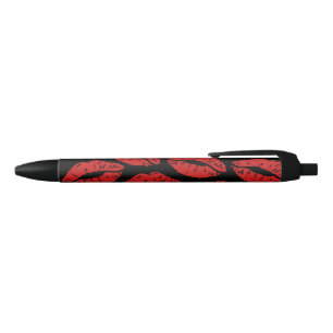 Stylo Noir Cute Rouge Lipstick Bisses Kiss Lips motif