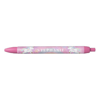 Stylo Noir Cute Unicorn Design - Personalize  Pencil