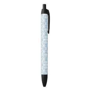 Stylo Noir Damassé bleu-clair