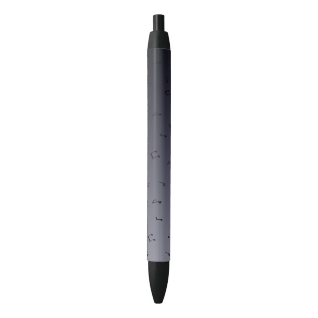 Stylo Noir Dark Ombre Musical Notes gris (devant Vertical)