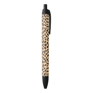 Stylo Noir Décor de guépard de peau