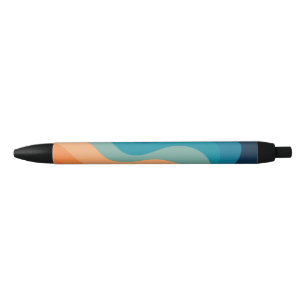 Stylo Noir Décor de style rétro des vagues