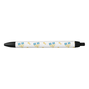 Stylo Noir Décor Hanoukka, Fête juive, Cadeau Hanoukka
