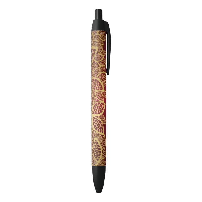 Stylo Noir Dentelle d'or de feuille sur l'arrière - plan (Bas (Vertical))