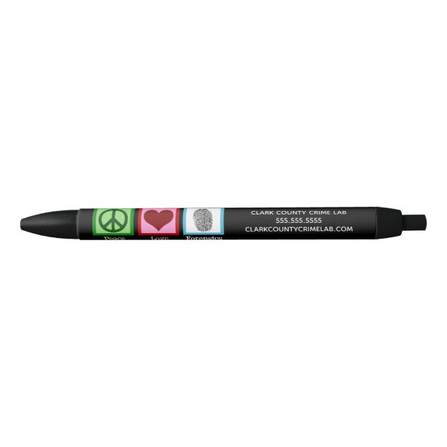 Stylo Noir Département de médecine légale Peace Love (Devant)