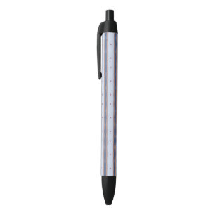 Stylo Noir Design en rayures bleu et blanc