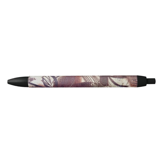Stylo Noir Design floral Brown Abstrait 1 (Devant)