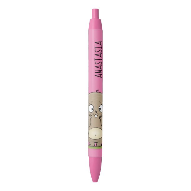 Stylo Noir Dessin d'adorable hamster (devant Vertical)