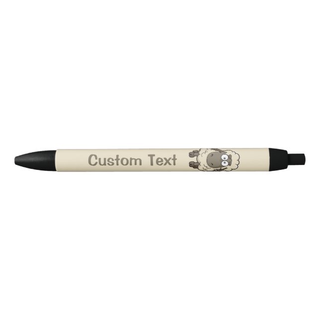 Stylo Noir Dessin en mouton beige (Devant)