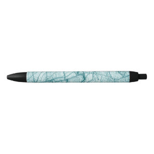 Stylo Noir Dessous de verre en verre aspect marbre turquoise 