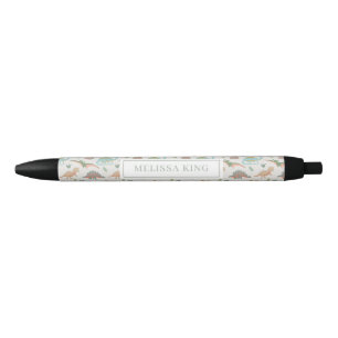Stylo Noir Dinosaures Enfants Boho Nom personnalisé de dinosa