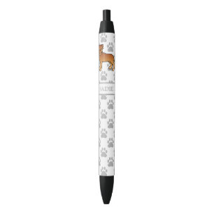 Stylo Noir Dogue De Bordeaux Cute Cartographie Chien & Nom