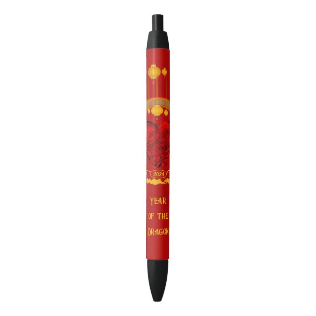 Stylo Noir Dragon Heart, Année du Dragon (devant Vertical)
