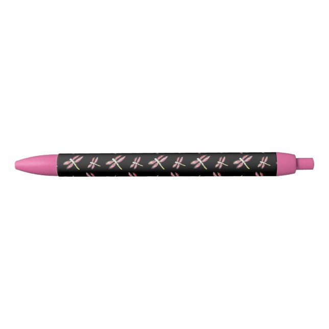 Stylo Noir Dragon rose d'art d'insectes (Devant)