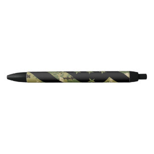 Stylo Noir Drapeau américain du Camouflage numérique milita