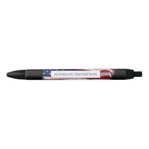 Stylo Noir Drapeau américain patriotique américain