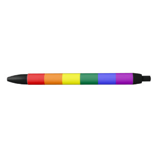 Stylo Noir Drapeau arc-en-ciel gay pride
