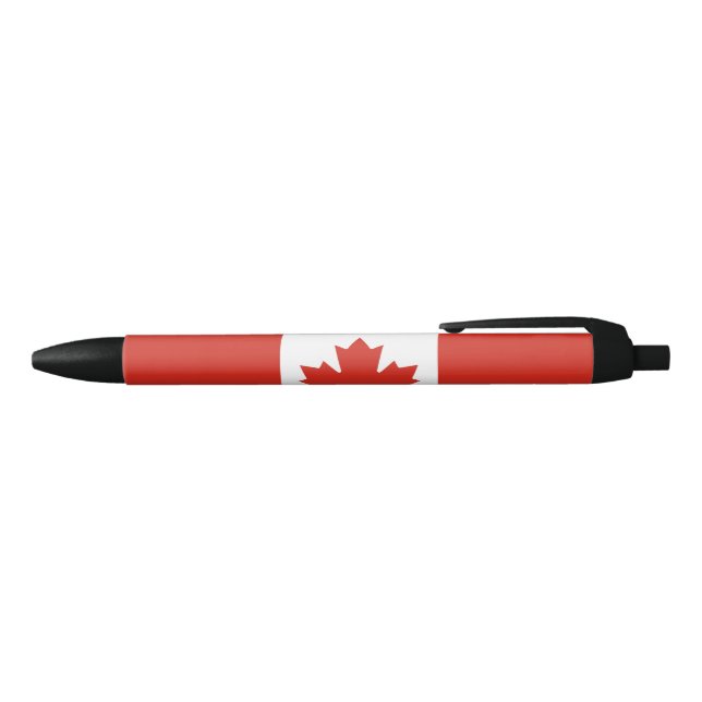 Stylo Noir Drapeau canadien (Feuille d'érable) (Canada) (Haut)
