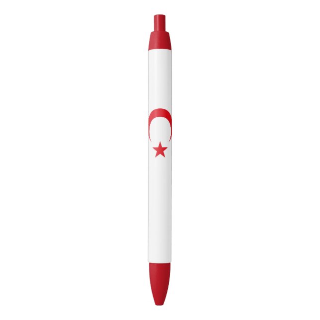 Stylo Noir Drapeau de Chypre du Nord (devant Vertical)