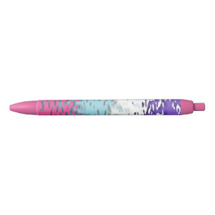 Stylo Noir Drapeau de fierté multisexuel funky trippy ondulé 