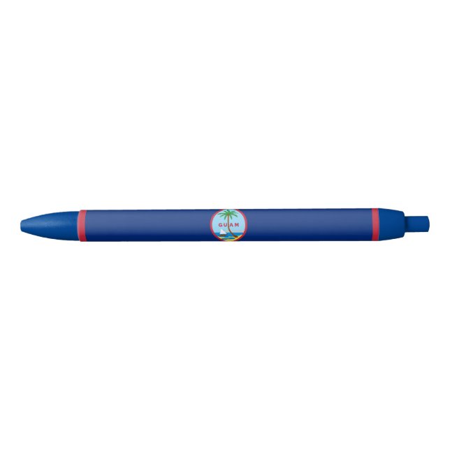 Stylo Noir Drapeau de Guam (Devant)