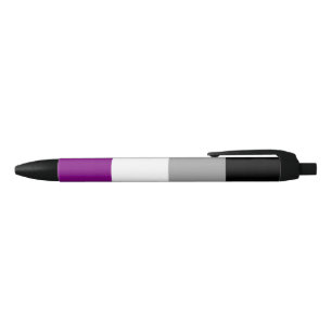 Stylo Noir Drapeau de la fierté asexuelle