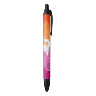 Stylo Noir Drapeau de la fierté lesbienne Abstraite