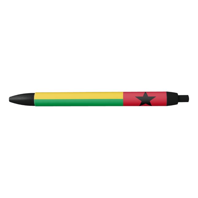 Stylo Noir Drapeau de la Guinée Bissau (Devant)
