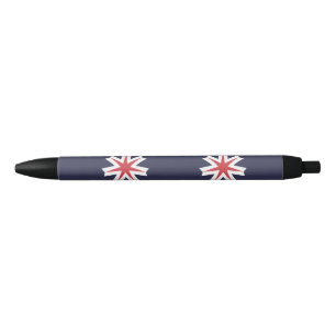 Stylo Noir Drapeau de la préfecture d'Hokkaido, Japon