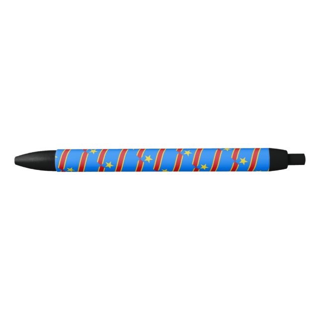 Stylo Noir Drapeau de la République démocratique du Congo (Devant)
