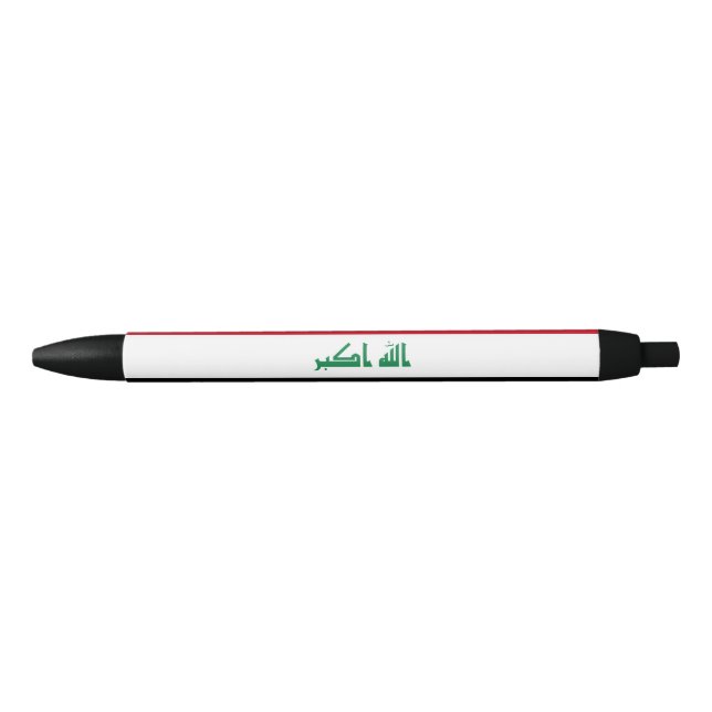 Stylo Noir Drapeau de l'Irak (Devant)
