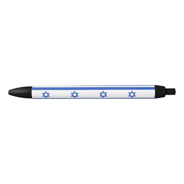 Stylo Noir Drapeau de l'Israël (Devant)