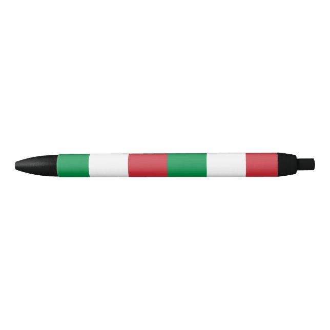 Stylo Noir Drapeau de l'Italie (Devant)