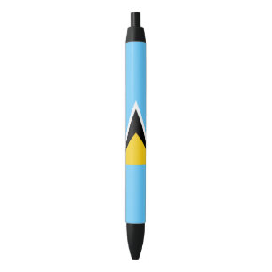 Stylo Noir Drapeau de Sainte-Lucie