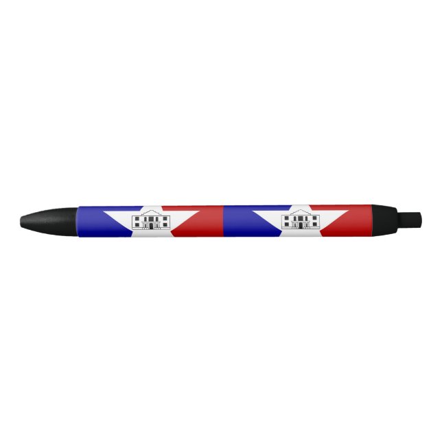 Stylo Noir Drapeau de San Antonio, Texas Black Ink Pen (Devant)