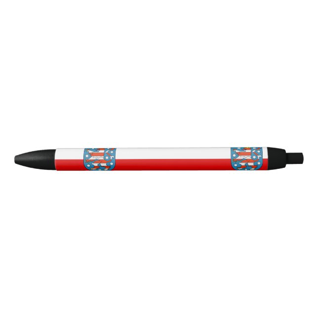 Stylo Noir Drapeau de Thuringe en encre noire (Devant)