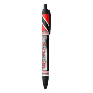 Stylo Noir Drapeau de Trinité-et-Tobago