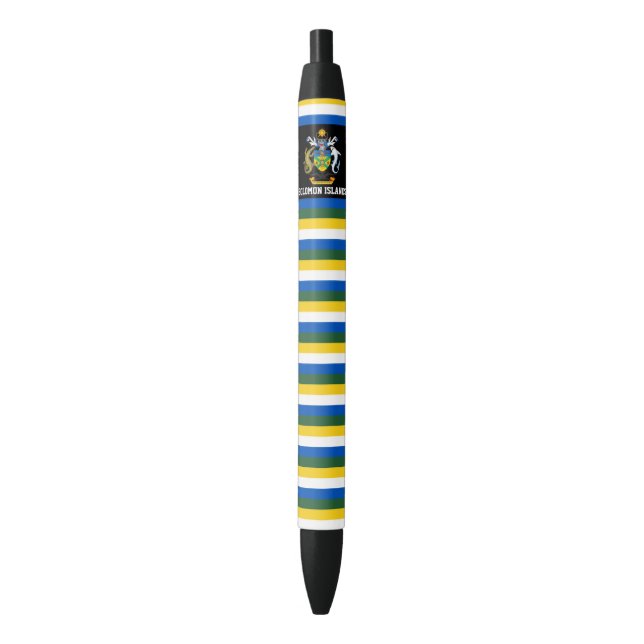 Stylo Noir Drapeau des Îles Salomon mignon patriotique (devant Vertical)