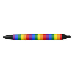 Stylo Noir Drapeau du Gay pride arc-en-ciel LGBT
