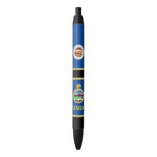 Stylo Noir Drapeau du Kansas
