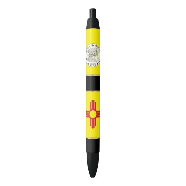Stylo Noir Drapeau du Nouveau Mexique (devant Vertical)