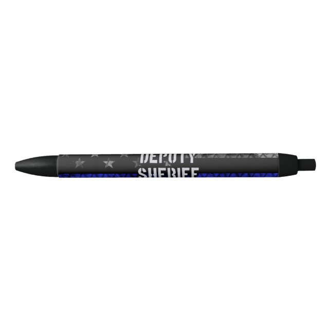 Stylo Noir Drapeau en détresse du shérif adjoint (Devant)