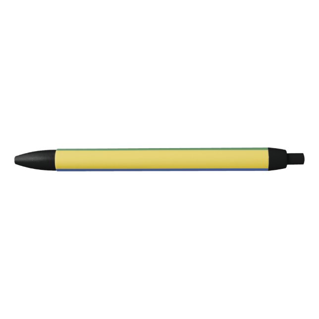 Stylo Noir Drapeau Gabon (Devant)