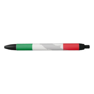 Stylo Noir drapeau italien et Italie