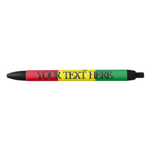Stylo Noir Drapeau rastafarien reggae musique personnalisée