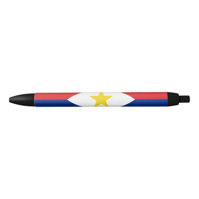 Stylo Noir Drapeau Saba (Devant)