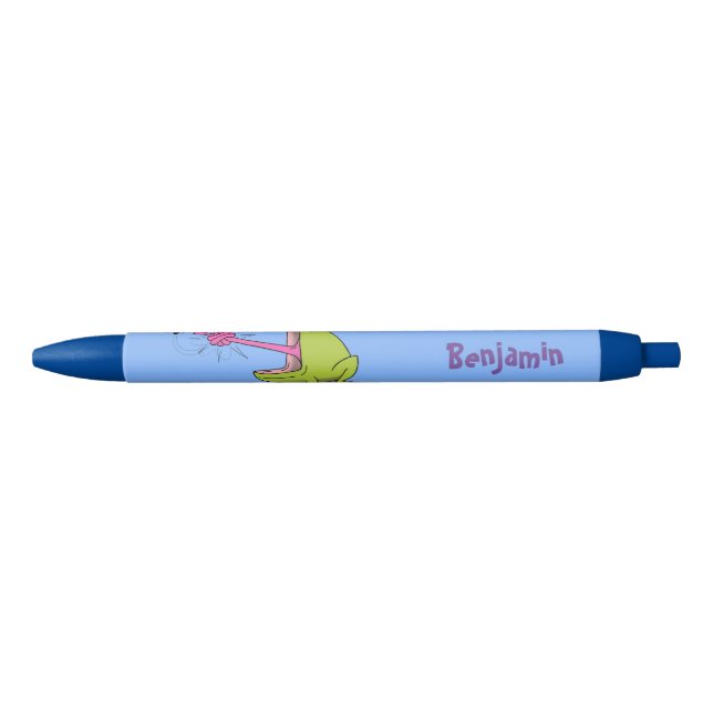 Stylo Noir Drôle dessin animé de grenouille et mouche (Devant)