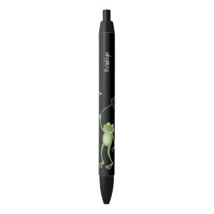 Stylo Noir Drôle dessin animé de la mouche à bec de grenouill