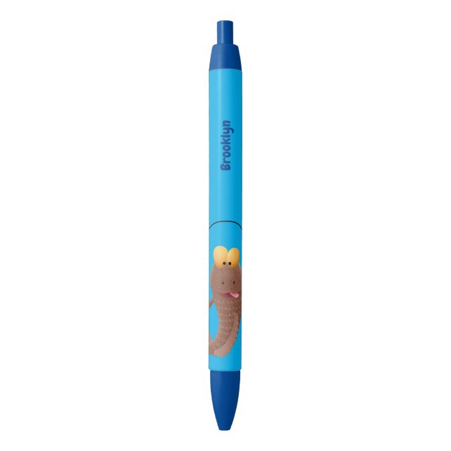 Stylo Noir Drôle sauter boudskipper poisson dessin animé (devant Vertical)
